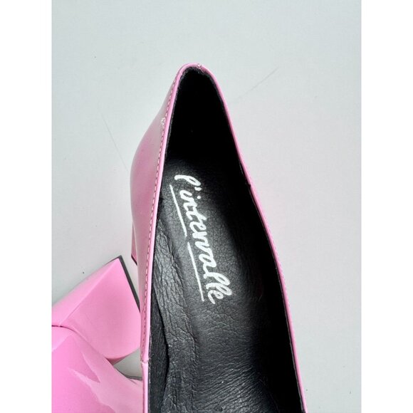 L'INTERVALLE Pink Patent Leather Pointed Toe Chunky Heel Pumps, Size 36 - Picture 3 of 14